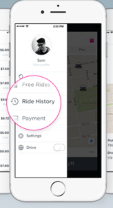 Ride history - a step for getting Lyft receipts