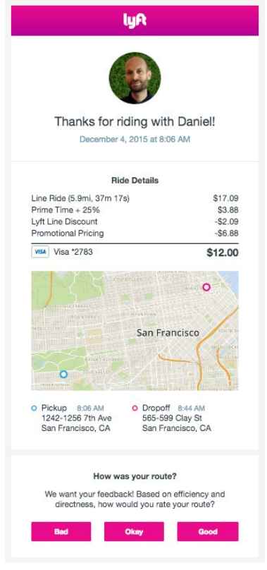 Lyft Receipt quality