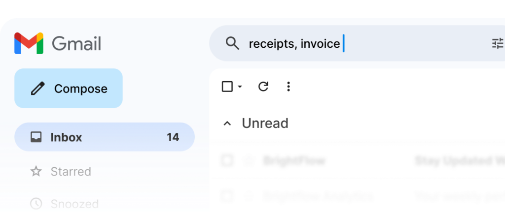 Receipt and invoice extraction from your email